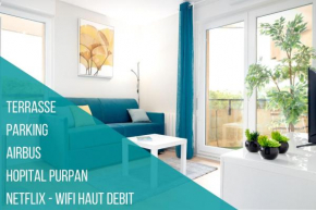 Blue Note - Terrasse - Parking - Airbus - Hôp Purpan - Toulousecozyflat